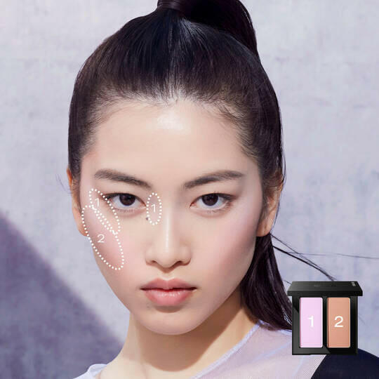 Shu Uemura 3D Cheekmate makeup product showcasing natural contouring effect