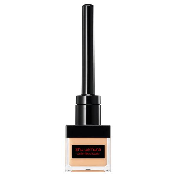 Shu Uemura Unlimited Care Face Calligraphy foundation with a sleek black applicator. Long-lasting, lightweight formula for a natural finish.