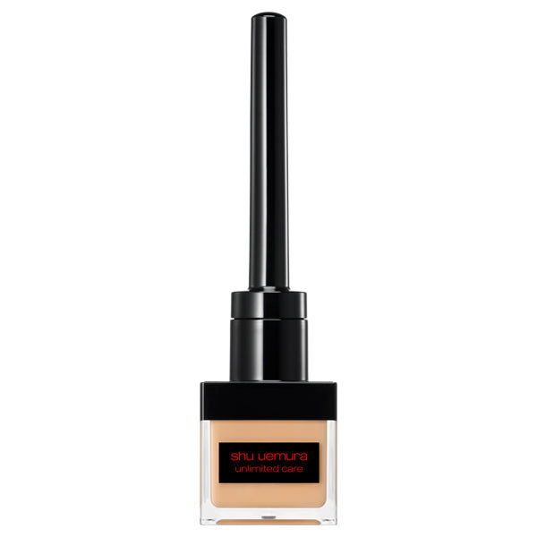Shu Uemura Unlimited Care Face Calligraphy foundation with a sleek black applicator. Long-lasting, lightweight formula for a natural finish.