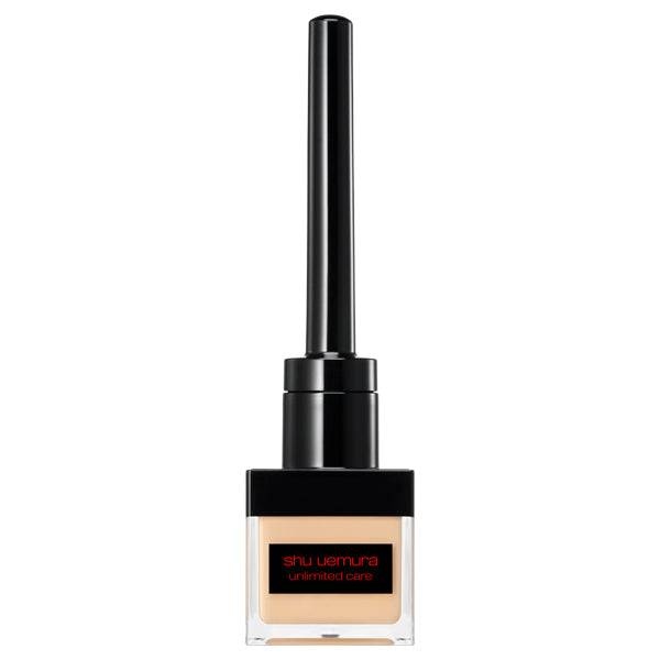 Shu Uemura Unlimited Care Face Calligraphy foundation with a sleek black applicator. Long-lasting, lightweight formula for a natural finish.