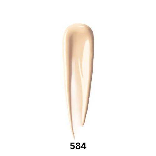 Shu Uemura Unlimited Care Tsuya Serum Foundation 35ml in shade 584, showcasing a creamy texture and light beige tone for flawless coverage.