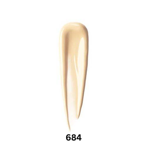 Shu Uemura Unlimited Care Tsuya Serum Foundation 35ml swatch in shade 684, showcasing a light beige tone with a smooth, creamy texture.