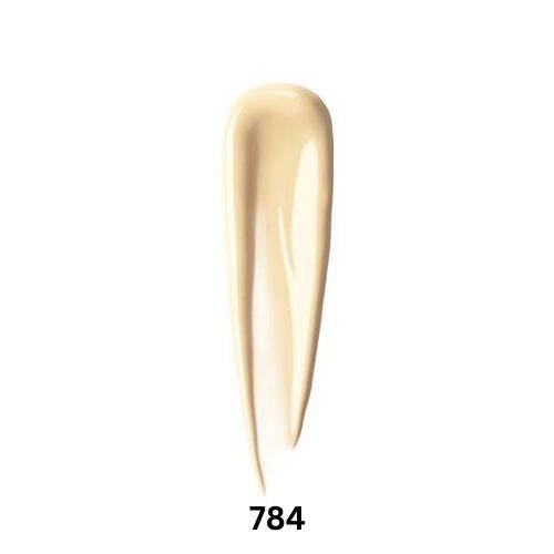 Shu Uemura Unlimited Care Tsuya Serum Foundation swatch in shade 784, a fair beige tone with a silky finish.