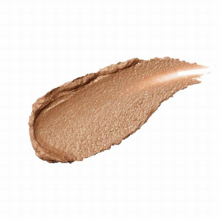 Swatch of Suqqu Liquid Luster Eyes 7.3g in a radiant gold shade, highlighting its smooth and luminous texture.
