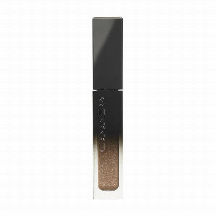 Suqqu Liquid Luster Eyes 7.3g in a sleek black and silver tube, featuring a bronze shimmer liquid eyeshadow for bold eye makeup.