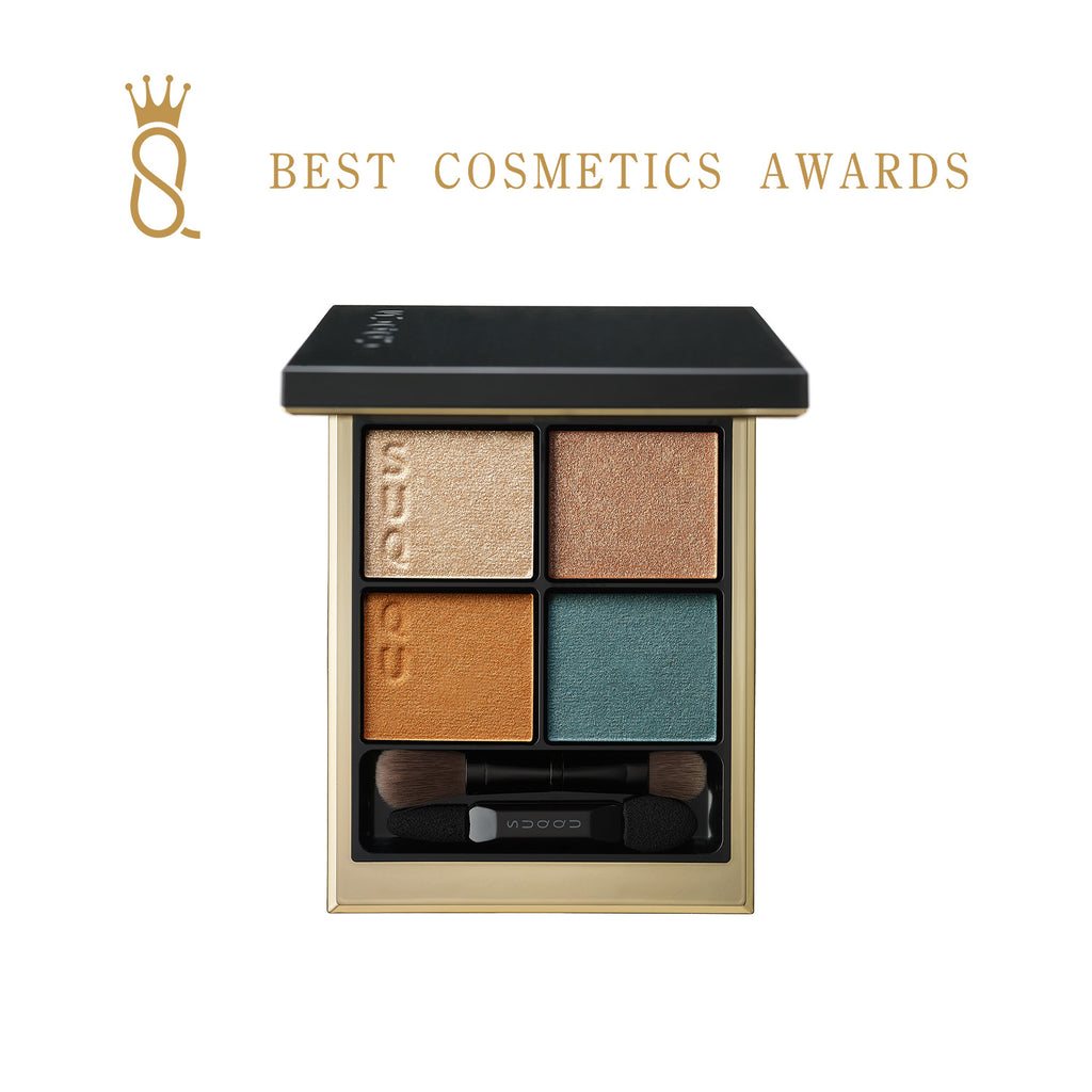 Suqqu eyeshadow palette featuring four harmonious colors for vibrant eye makeup and flawless application.