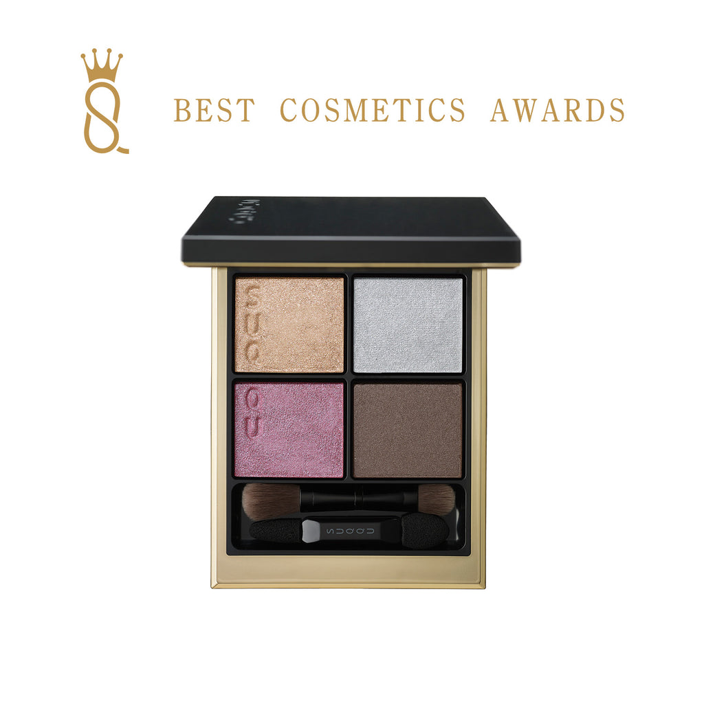 Suqqu eyeshadow palette featuring four harmonious colors for vibrant eye makeup and flawless application.