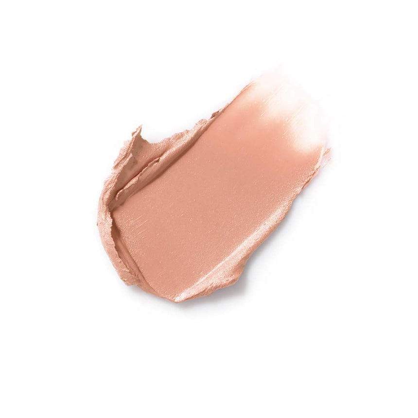 Close-up of a nude beige lipstick swatch from Three Dream On Alluring lil one, highlighting its creamy texture and smooth finish.