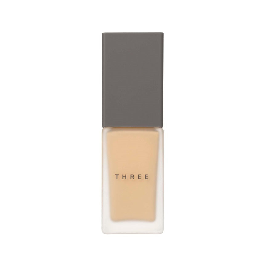 Flawless complexion achieved with THREE foundation, perfect coverage for a natural, radiant finish