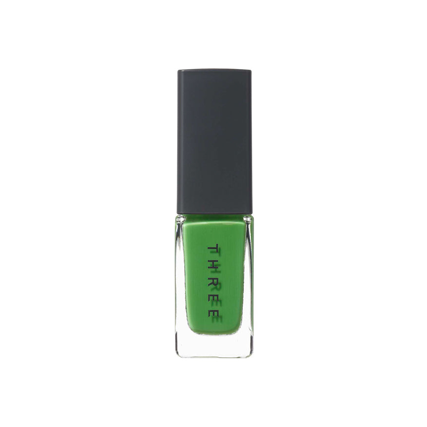 Three Nail Lacquer 7ml in vibrant green shade, ideal for bold and creative nail art. Part of Tokyo Beauty Box collection.