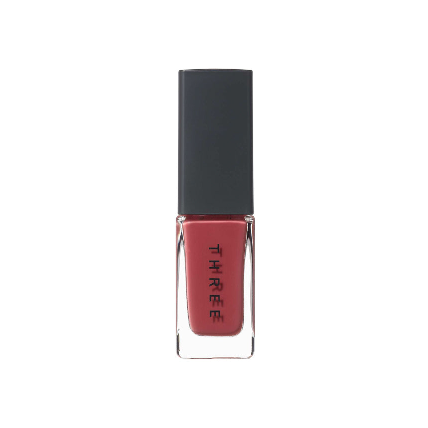 Three Nail Lacquer 7ml in deep red shade, ideal for bold and classic nail looks. Part of Tokyo Beauty Box collection.