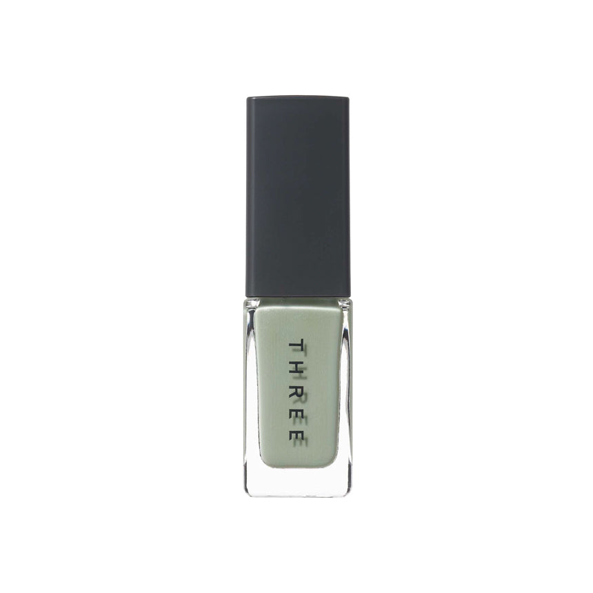 Three Nail Lacquer 7ml in sage green shade, ideal for soft and natural nail looks. Part of Tokyo Beauty Box collection.